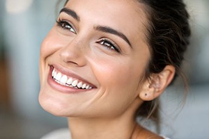 Close-up portrait of beautiful, smiling woman